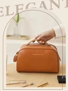 1pc Portable Pillow Style Women's Cosmetic Bag Travel Toiletry Pouch Makeup Organizer