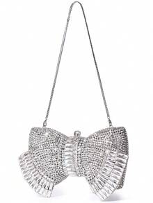 Lấp lánh, quyến rũ, thanh lịch, thời trang tinh tế, trang trí bằng đá Rhinestone cho túi cầm tay buổi tối của phụ nữ, túi buổi tối bằng đá Rhinestone cho cô gái tiệc tùng, phụ nữ, dành cho phụ nữ, hoàn hảo cho tiệc tùng, đám cưới, vũ hội, bữa tối/tiệc, làm quà tặng tốt nhất cho phụ nữ ngày lễ tình nhân - Bạc - Xem 5