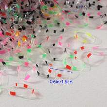 2000Pcs Girls Transparent Colored Spliced Rubber Hair Ties Hair Bands Suitable For Daily Use - 彩色 - 查看 4