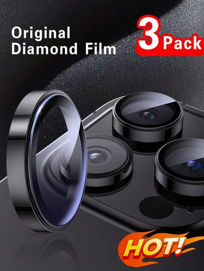 3pcs Camera Lens Protector Film For IPhone 17, 16e, 16 Pro Max/16 Pro/16/16 Plus/15 Pro Max/15 Pro/15/15 Plus/14 Pro Max/14/14 Pro/14 Plus/13 Pro Max/13/12/11