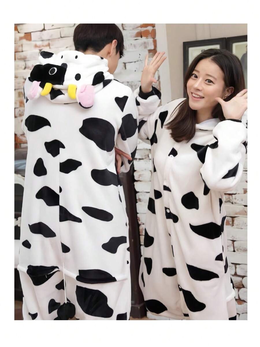 Mameluco de vaca premium con botones - Blanco y Negro - Ver 1