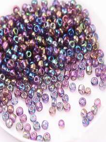 Multi-size (1680pcs For 1.5mm, 720pcs For 2mm, 400pcs For 3mm, 144pcs For 4mm) Glass Seed Beads In Iridescent, Transparent & Faux Nippon Color For Diy Jewelry Making, Tassel Accessories - Violet Purple - View 1