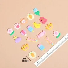 4 套冰箱贴、水杯贴、现代混色随机 3D 可爱动物装饰、适合 DIY - 彩色 - 查看 3