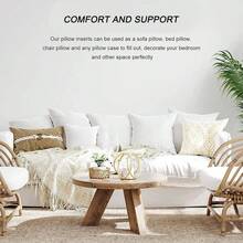 26x26 Inches Throw Pillow Inserts Set of 2, White Polyester Indoor Decorative Euro Pillow Inserts, Square Form Pillow Stuffer for Bed Couch Car - 均碼 - 查看 5