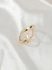 1入組女性銀時尚大尺寸形狀髮圈夾髮飾 - 金色 - 查看 3