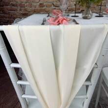 1pc/2pcs/10pcs Per Pack Champagne Chiffon Chair Sash For Wedding And Party Decor - Beige - View 5