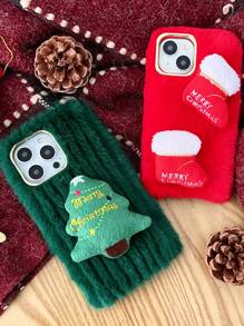 Funda De Teléfono Anti-caída Con Patrón De Árbol De Navidad - Verde - Ver 1
