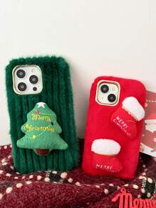 Funda De Teléfono Anti-caída Con Patrón De Árbol De Navidad - Verde - Ver 9