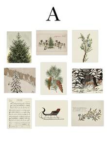 9入組冬季藝術印刷品,雪景壁畫寫真畫報,懸掛在客廳的北歐風格畫報,經典歡樂的聖誕節海報,無框油畫海報 - 彩色 - 查看 8