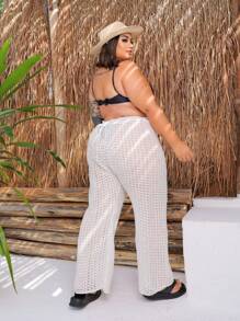 Plus Size Cover Ups - Màu be - Xem 3