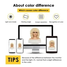 DZfirst 613 Blonde 16 Inch Curly Wigs Short Curly Wig With Bangs Heat Resistant Synthetic Fiber Hair Cosplay Wigs