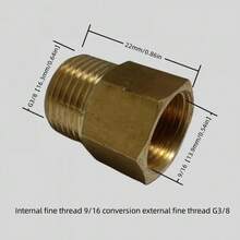1入歐洲標準g3/8水龍頭轉美國標準9/16螺紋,適用於g1/2進水編織銅轉接器