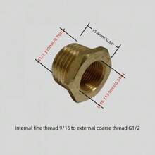 1入歐洲標準g3/8水龍頭轉美國標準9/16螺紋,適用於g1/2進水編織銅轉接器