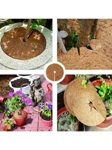 1pack, Natural Coconut Fiber Tree Mulch Mat Cover Protector 7.87/11.81/13.78/15.75inch Flower Pot Disc Pad Weed Control Warm Moisture Cushion, Creative Pots, Super Beautiful Flower Pot, Indoor Outdoor Home Decor Garden Patio - Brown - View 3
