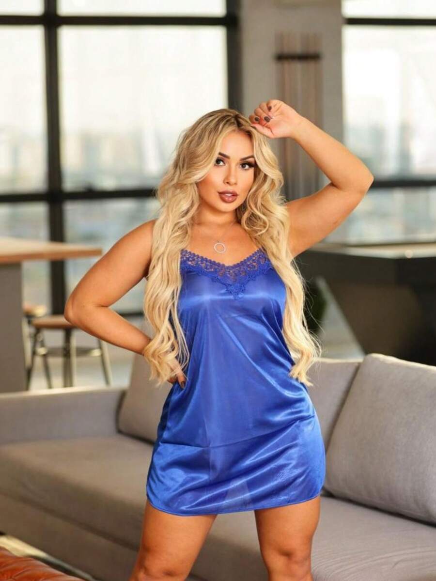 Plus Size Nightgowns & Sleepshirts - Blue - View 1