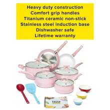 new Ceramic Titanium-Reinforced Cookware Set, Pink, 16 Piece - one-size - View 2