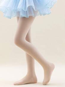 1pc Toddler Girls' Skin-colored Ultra-thin Sheer Pantyhose, Comfortable For Daily Wear - Beige - View 1