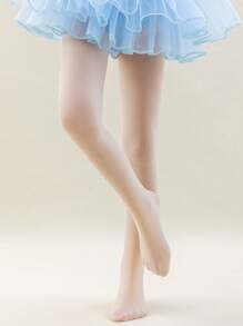 1pc Toddler Girls' Skin-colored Ultra-thin Sheer Pantyhose, Comfortable For Daily Wear - Beige - View 3