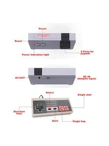 Consola de juegos retro, salida AV para consola NES de videojuegos clásicos integrados, videojuegos clásicos para NES, 8 bits - Negro - Ver 4