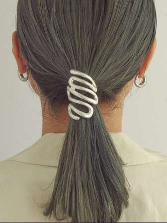 1pc Women's Stylish Metallic Snake Shaped Hair Tie Clip, Hair Accessories Street,Gold Head Piece Claw Clips Hair Claws Hair Barrettes, School Stuff