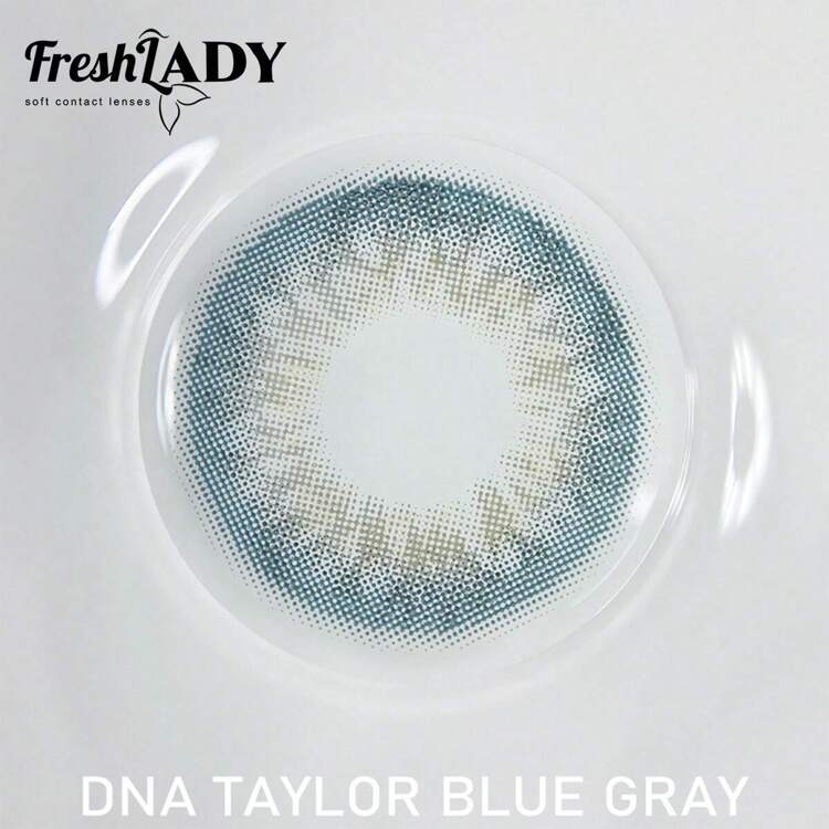 Lentes de contacto de color natural Freshlady, Pupilentes Iris Dna Taylor azul-gris, desechables en 1 año - Azul - Ver 12