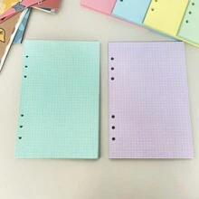 A5 40張補充用紙,6孔活頁簿內頁,週間/空白計畫日誌筆記本部件 - 白色 - 查看 4