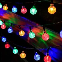 1 包 20 个 LED IP65 水晶球太阳能灯串，防水太阳能户外灯，装饰灯装饰灯，户外花园露台路径派对装饰婚礼装饰（彩色），太阳能户外灯 - 彩色 - 查看 3