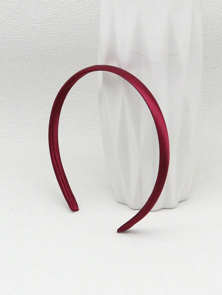 1件极简主义发箍头饰，发带，发箍发箍，化妆发箍，发饰，头饰 - 酒紅色 - 查看 1
