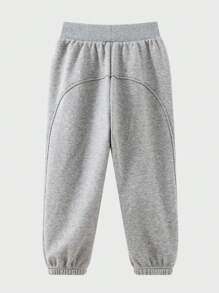 加厚針織運動長褲適用於幼童男孩 - 灰色 - 查看 3