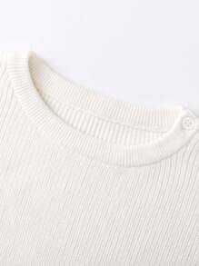 Annil Girls' Winter Cotton Fashion Casual Warm Round Neck Sweater White - White - View 4