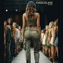 Push Up Chocolate Jeans - Army Green - View 2