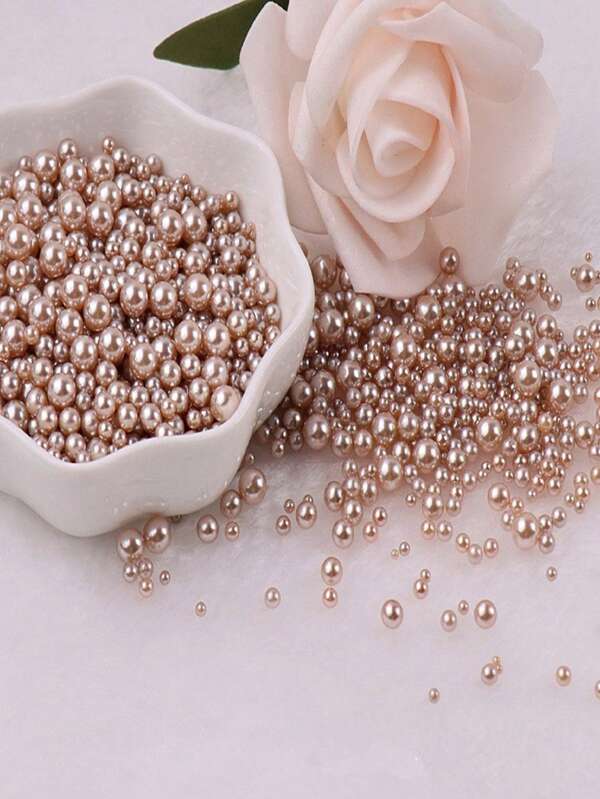 Mix Of 400pcs 1.5-5mm Abs Glossy Faux Pearl Round Beads (No Hole) For Diy Nail Art, Jewelry Making