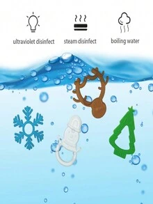 2pcs Random Christmas Teething Toys My First Christmas Teether for 0-24 Months Baby Toddlers Christmas Stocking Stuffers Party Favors Gifts - Multicolor - View 4