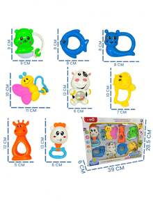 THE BABY SHOP Baby Rattle Set 8pz Animal Early Stimulation Toy - Multicolor - View 4