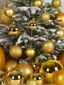 New Arrivals Christmas Decorations, 24pcs/44pcs 3cm Red, White, Black & Metallic Color Christmas Ornament Balls, Including Electroplated Basic Ball, Red, Gold, Pink Ball For Christmas Tree Decor - Gold - View 1