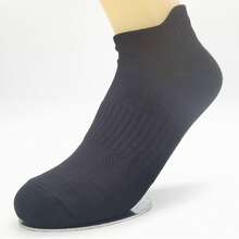 6pairs/pack Microfiber Lightweight Heavy Duty Outdoor Training Socks - Black - View 1