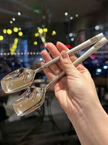 1pc Stainless Steel Lantern Shaped Long Handled Dessert Stirring Spoon For Home Use - Gold - View 5