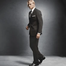 Blazer De Boda De Fiesta Slim-fit De Tres Piezas Para Hombre - Negro - Ver 2