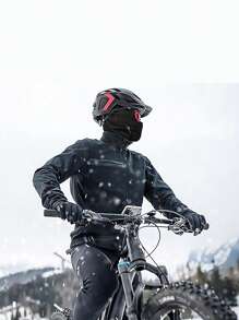 1pc Windproof Breathable Ski Mask Balaclava Headwear Motorcycle Thermal Face Mask Bandanas(Black) - Black - View 2