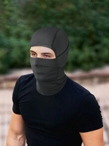 1pc Windproof Breathable Ski Mask Balaclava Headwear Motorcycle Thermal Face Mask Bandanas(Black) - Black - View 5