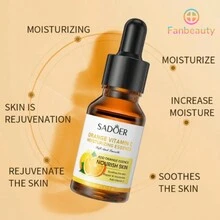 2 Pieces SADOER Vitamin C Facial Serum With Orange Extract, Vitamin C Whitening Essence, Organic Anti-Aging, Moisturizing, Orange, Serum, FOR ALL SKIN TYPES, 2PCS - 橘色 - 查看 6