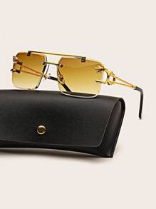 1 Cặp Kính vuông không gọng họa tiết da báo trang trí thời trang Phụ kiện kính đi biển cho kỳ nghỉ hè trên bãi biển, ngoài trời, du lịch - màu nâu - Xem 1