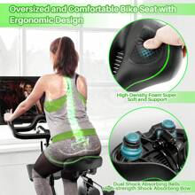 Oversized Bike Seat for Peloton Bike & Bike+, Comfort Seat Cushion Compatible with Peloton, Spin Bike, Road or Exercise Bikes, Bicycle Wide Saddle Replacement for Men & Women, Accessories for Peloton