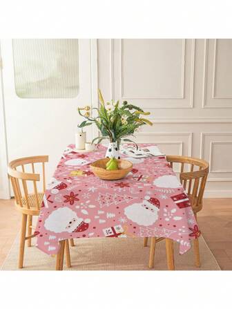 1pc Halloween Pumpkin 300d Waterproof Oxford Fabric Tablecloth