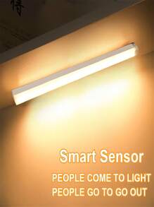 1pc Wireless Under Cabinet Led Light With Usb Charging, Motion Sensor Night Light For Cabinet, Wall Closet, Hallway, Stairway, Storage Room, Wardrobe - Multicolor - View 3