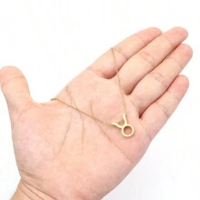 1 chiếc vòng cổ hình cung hoàng đạo bằng thép không gỉ thời trang mới dành cho phụ nữ nhân dịp sinh nhật - Vàng - Xem 3