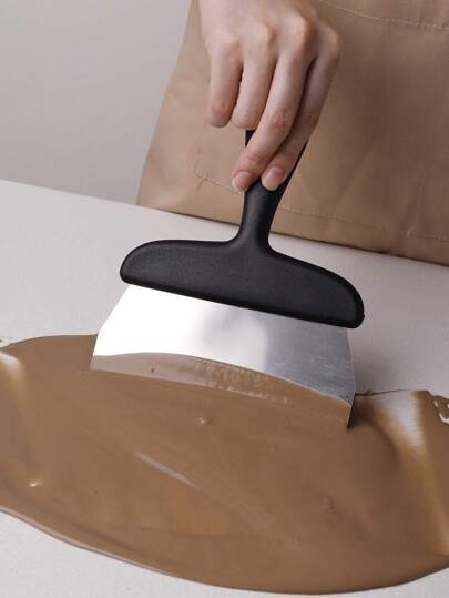 1pc Stainless Steel Chocolate Shovel, Stainless Steel Temperature Adjusting Shovel, T-Shaped Stainless Steel Flexible Scraping Shovel, Diy Baking Supplies, Suitable For Baking Tools