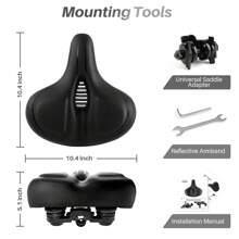 Oversized Bike Seat for Peloton Bike & Bike+, Comfort Seat Cushion Compatible with Peloton, Spin Bike, Road or Exercise Bikes, Bicycle Wide Saddle Replacement for Men & Women, Accessories for Peloton