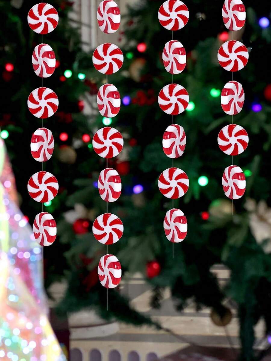 10/20/30入組糖果拐棍聖誕樹裝飾-塑料圣誕拐棍裝飾品，適用於聖誕樹裝飾糖果棒手工藝聖誕派對用品 - 紅白色 - 查看 1