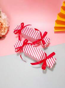 10pcs Striped Candy Box Christmas Festival Snack Wrapping Packaging - Red - View 3